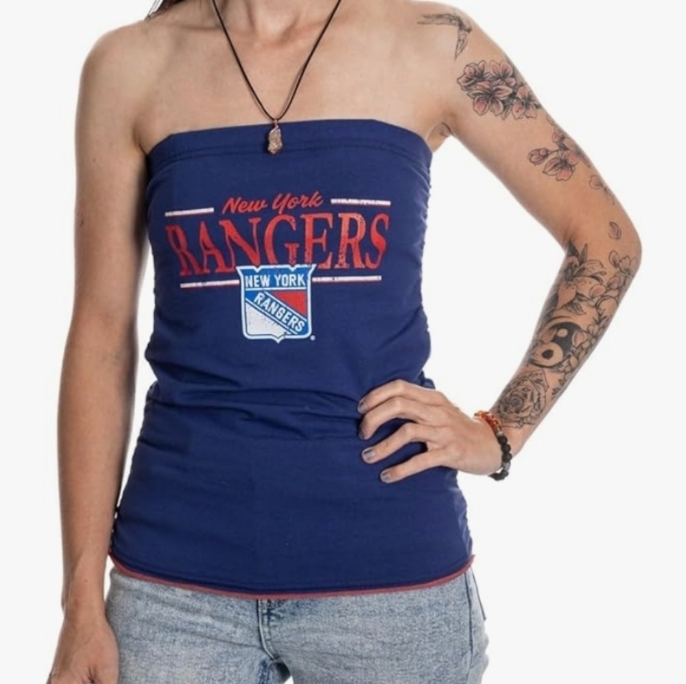 NWT Calhoun NHL Print Tube Top New York Rangers M Halter Strapless 😀